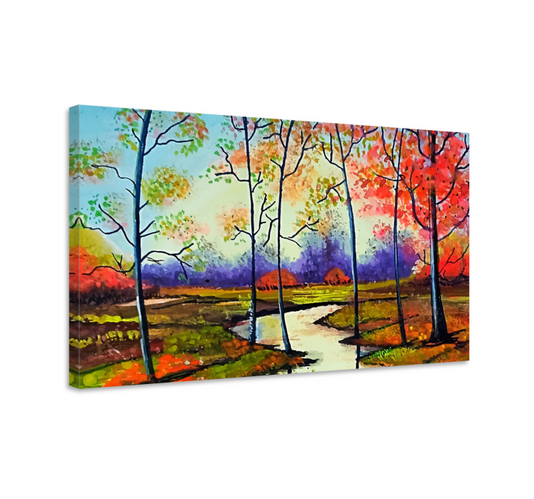 Landscape canvas autumn river landscape - TenStickers