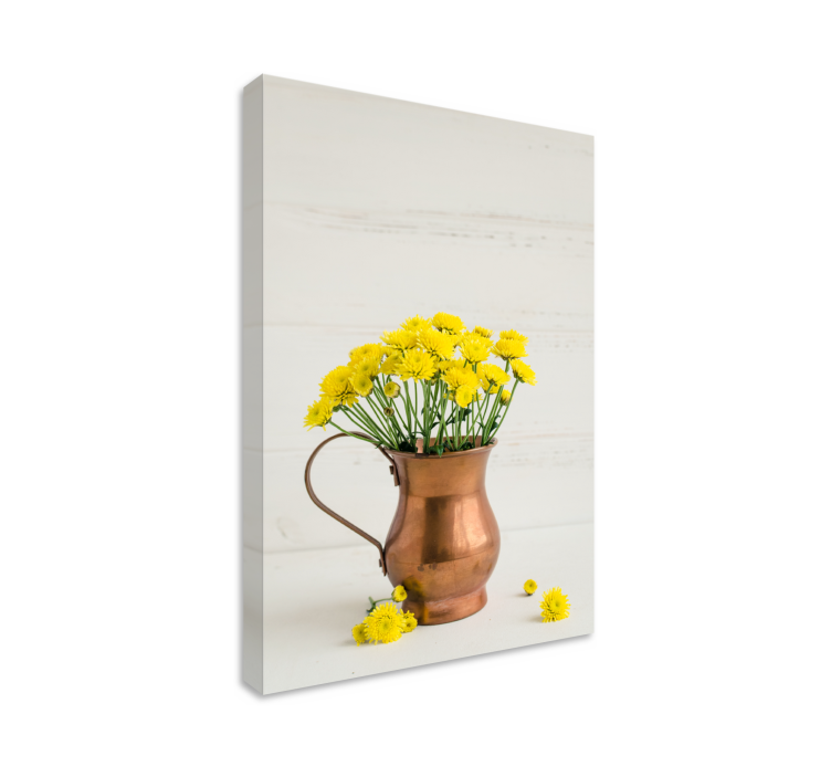 Flowers canvas golden bloom arrangement - TenStickers