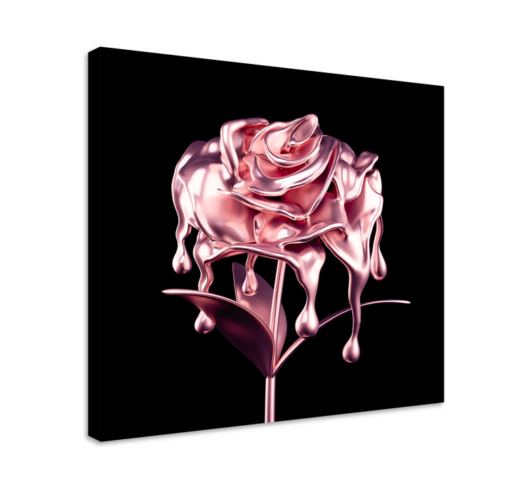 Flowers canvas melting pink rose art print - TenStickers