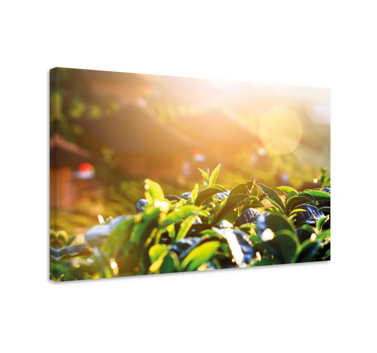 Flowers canvas morning tea leaves art print - TenStickers