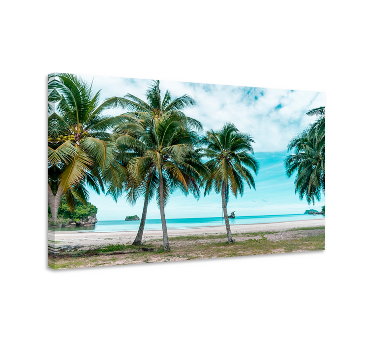 Tropical palm scene landscape canvas - TenStickers
