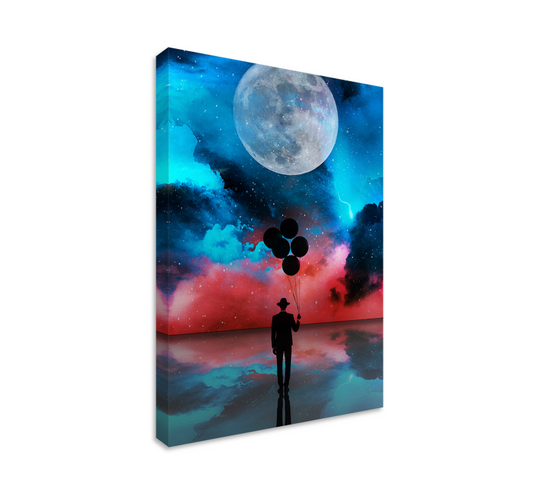 Abstract wall art 1 mysterious balloon silhouettes - TenStickers