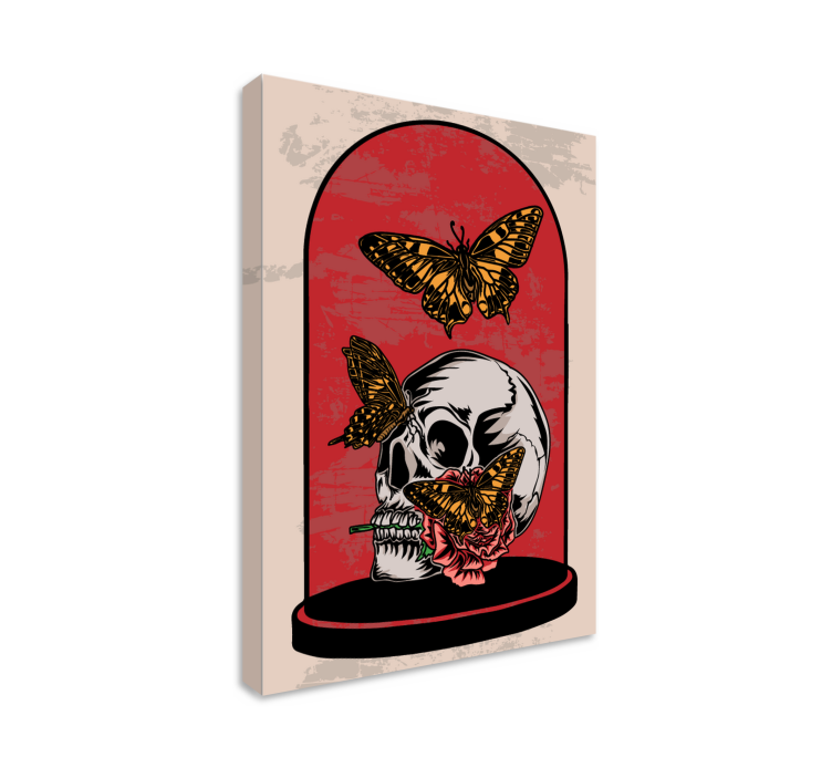 Skull Butterfly Contrast canvas art - TenStickers