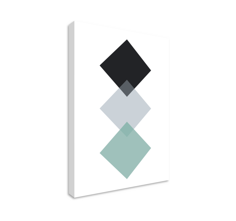 Geometric canvas stacked diamond shapes - TenStickers