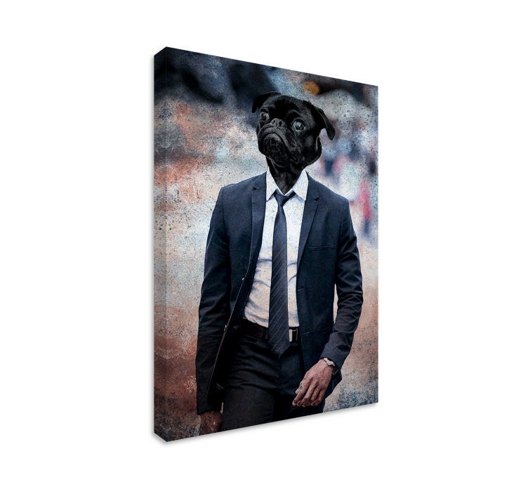Dog wall art dapper dog portrait - TenStickers