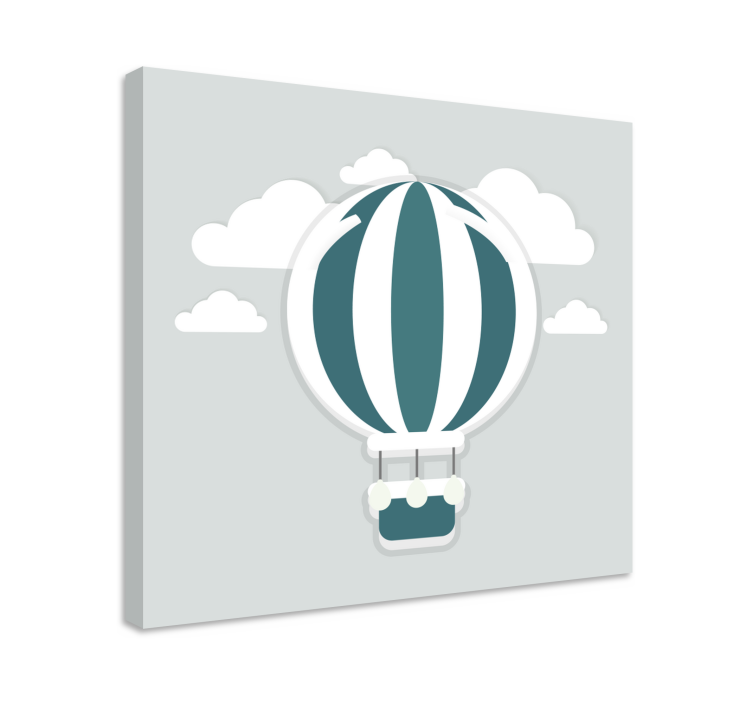 Neutral color flying balloon canvas wall art - TenStickers