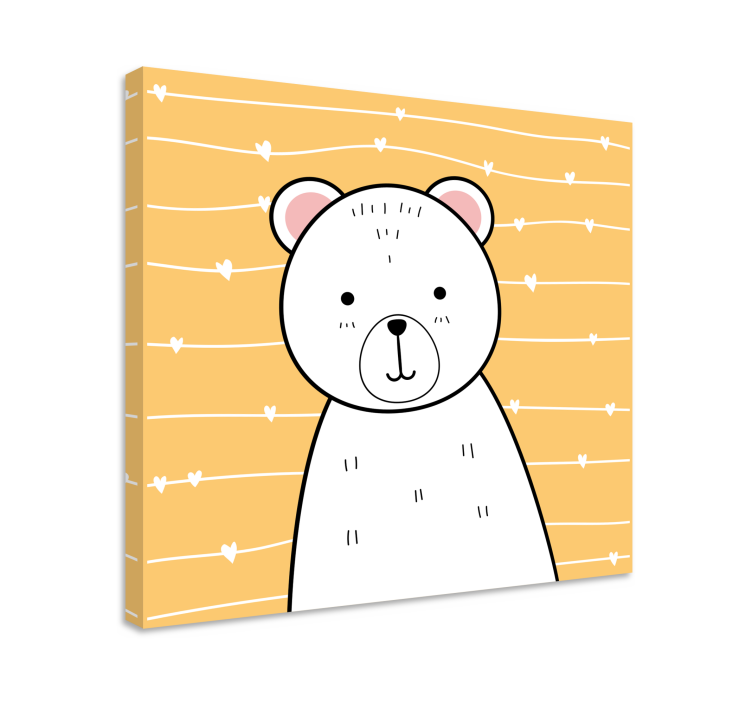 Animal canvas wall art cute bear illustration - TenStickers