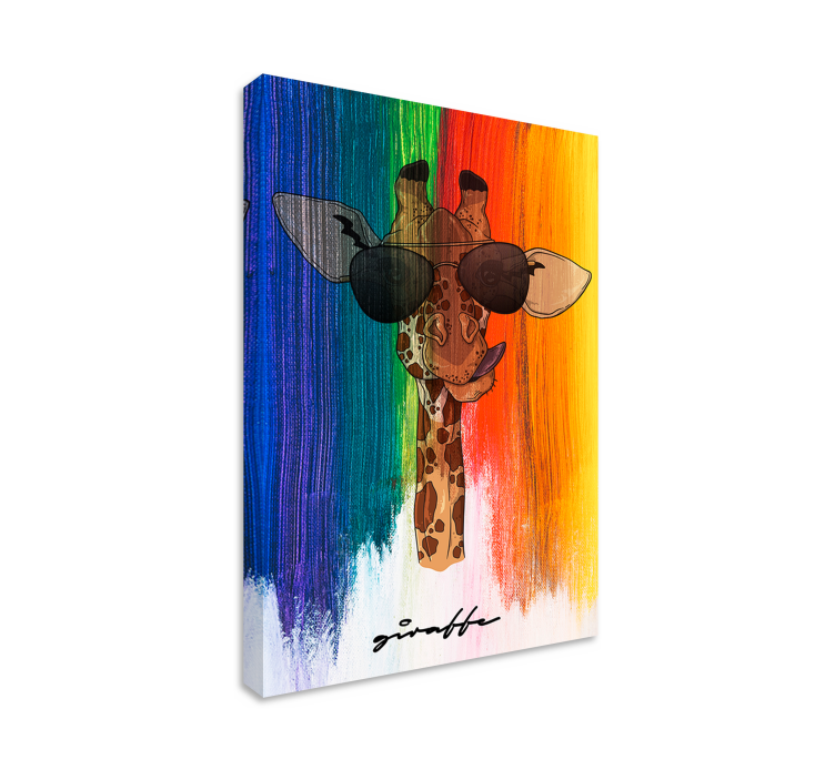 Horse wall art giraffe in sunglasses - TenStickers