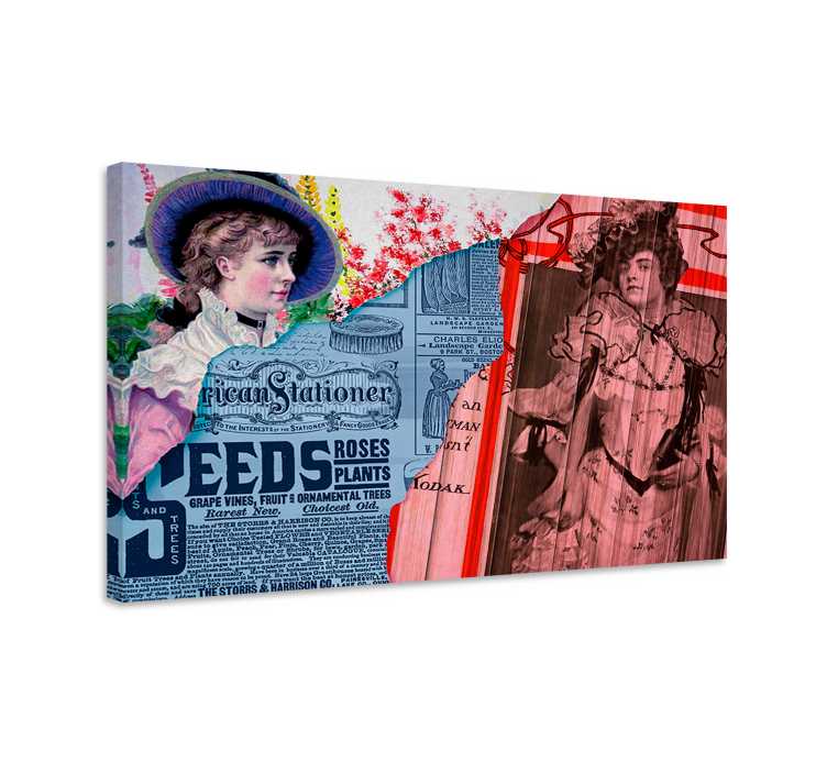 Elegant canvas wall art vintage fashion portraits - TenStickers