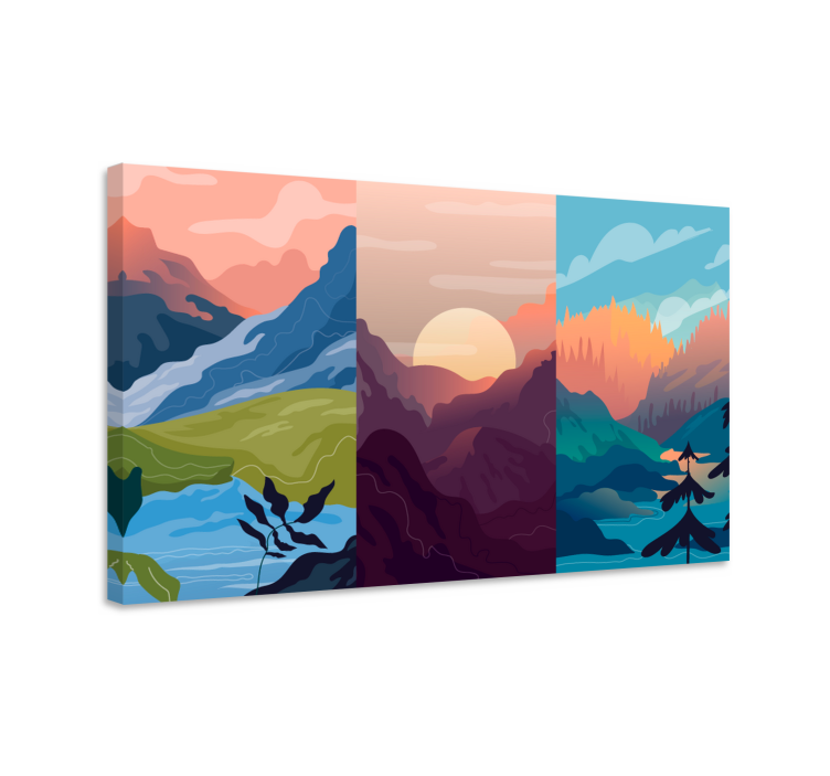 Landscape canvas mountain sunrise view - TenStickers