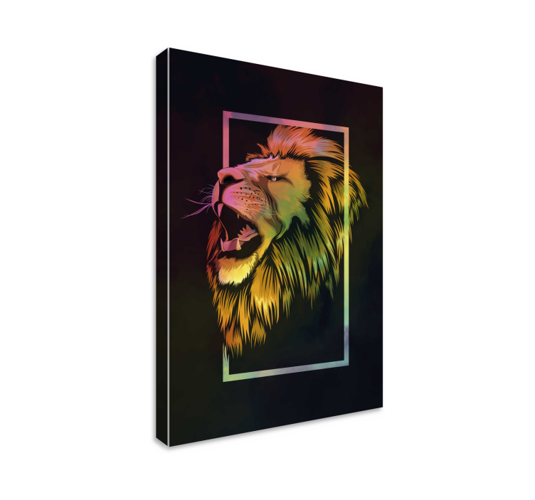 Animal canvas prints majestic lion's roar - TenStickers