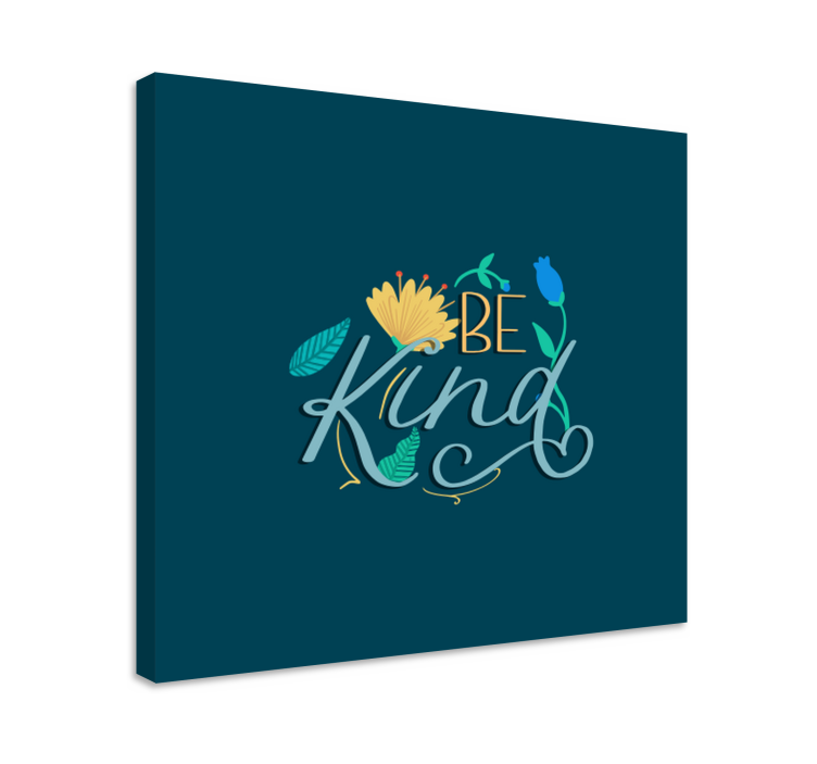 Be Kind Floral motivational canvas - TenStickers