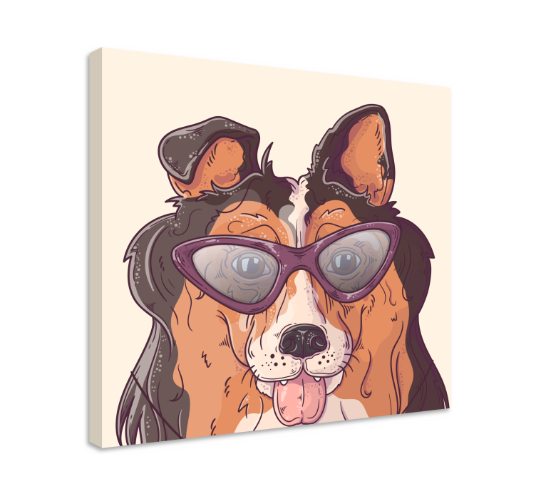 Dog wall art dog in sunglasses - TenStickers