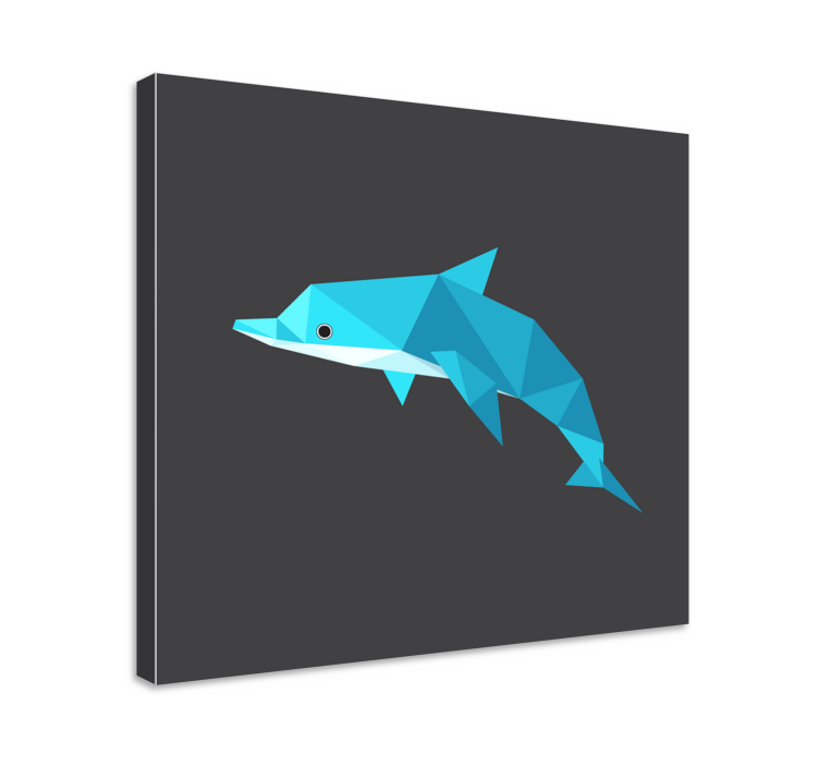 Fish canvas stylized dolphin portrait - TenStickers