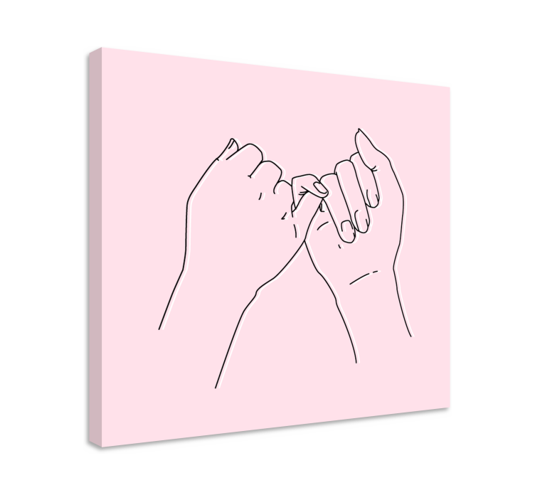 Pinky Promise Gesture people canvas - TenStickers