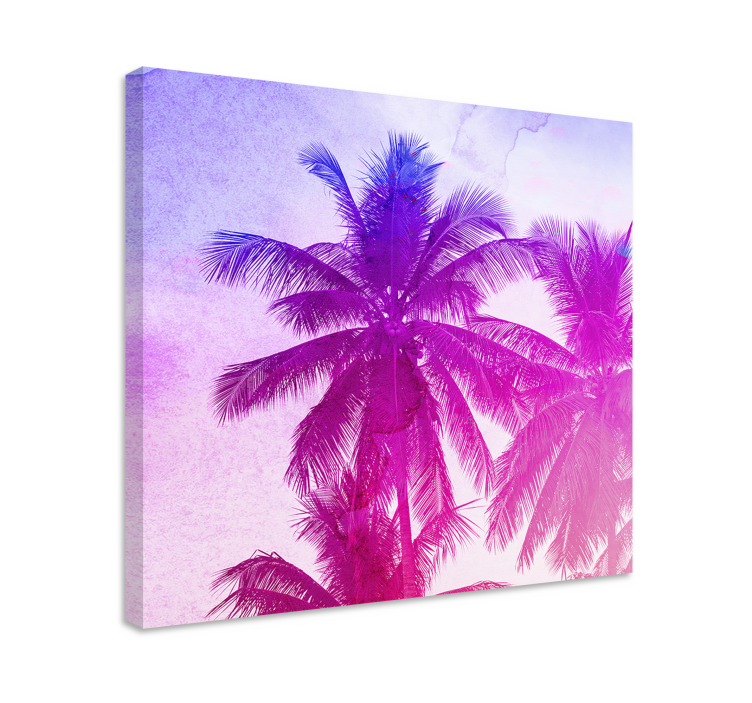 Flowers canvas palm tree silhouette art - TenStickers