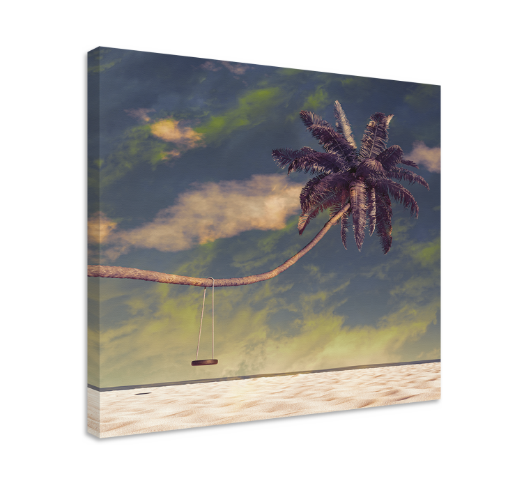 Flowers canvas palm tree swing artwork - TenStickers