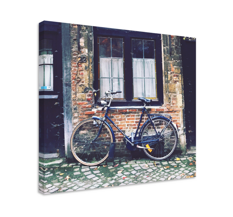 Cityscape wall art bicycle by brick wall - TenStickers