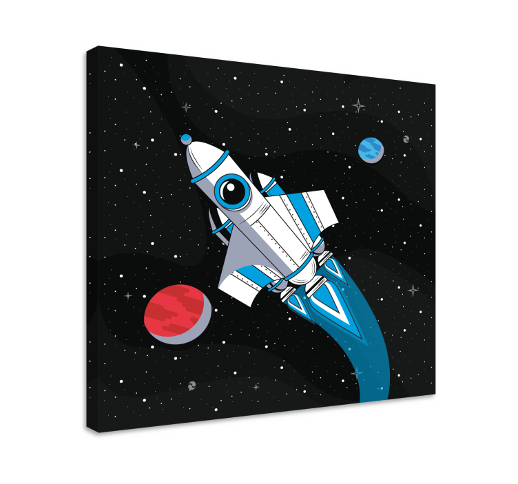 Video game canvas wall art rocket in space - TenStickers