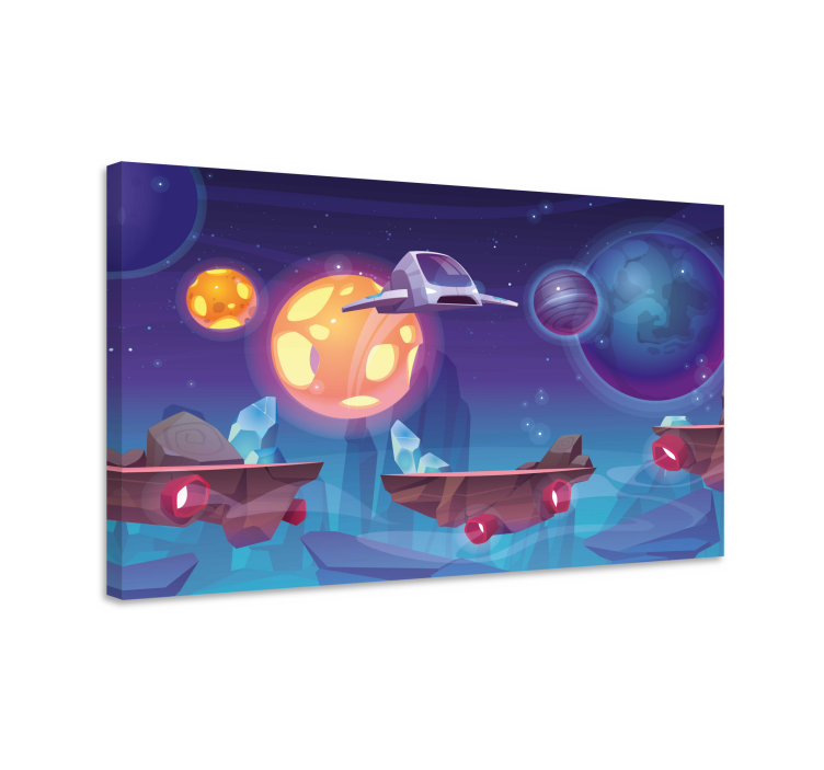 Video game canvas wall art space adventure scene - TenStickers