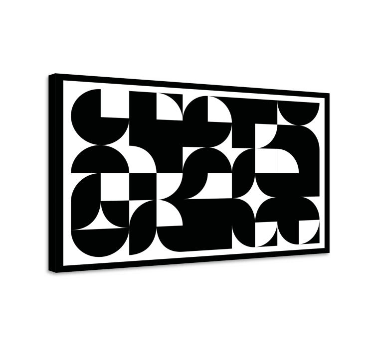 Black abstract art geometric canvas - TenStickers