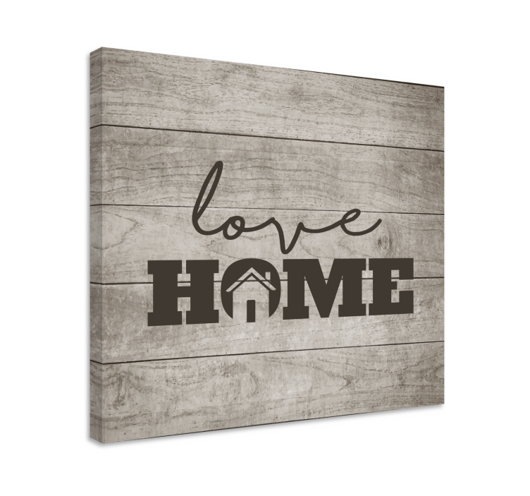 Quote canvas love makes a house a home - TenStickers