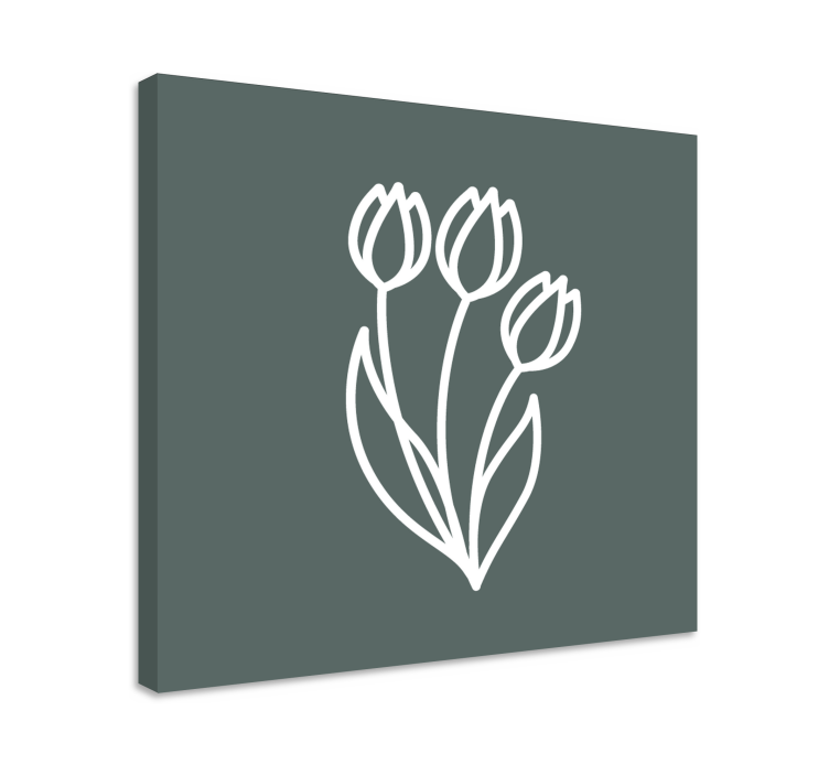 Flowers canvas stylized tulip arrangement - TenStickers