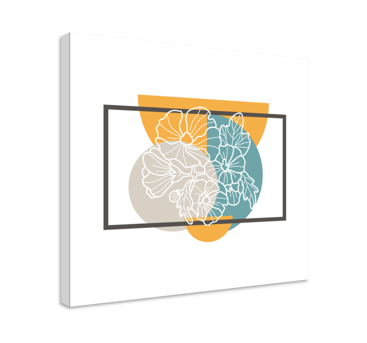 Flowers canvas botanical outline art print - TenStickers