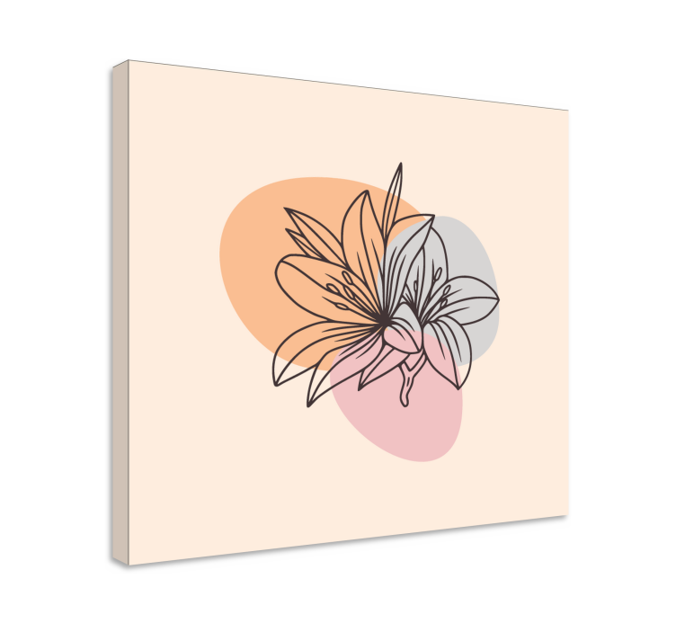 Flowers canvas in a stylized floral design - TenStickers