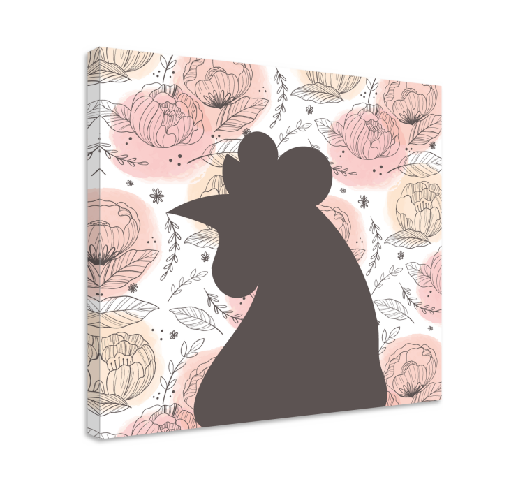 Floral white chick bird canvas art - TenStickers
