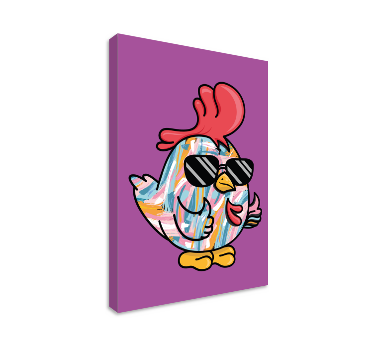 Animal canvas wall art cool chicken character - TenStickers