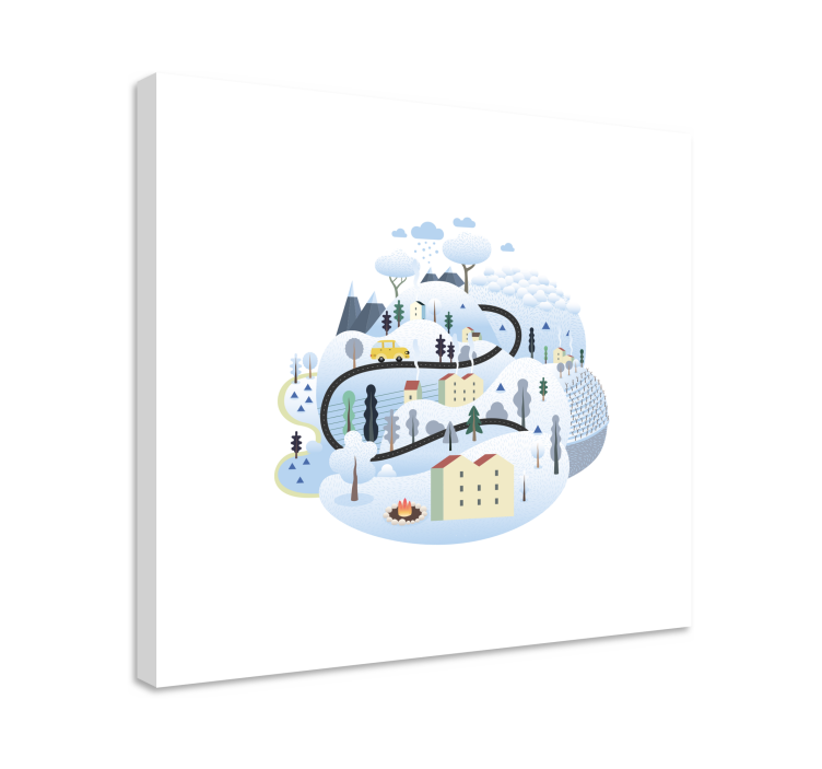 Winter scenic route cityscape wall art - TenStickers