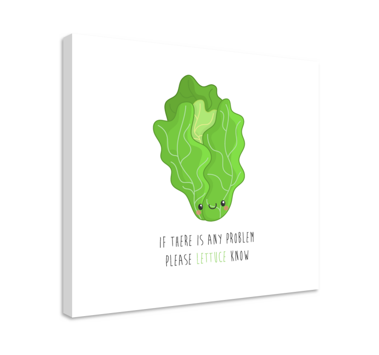 Fruit canvas wall art happy lettuce illustration - TenStickers