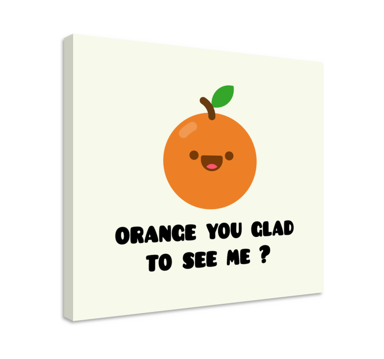 Cheerful Orange Character fruit canvas wall art - TenStickers