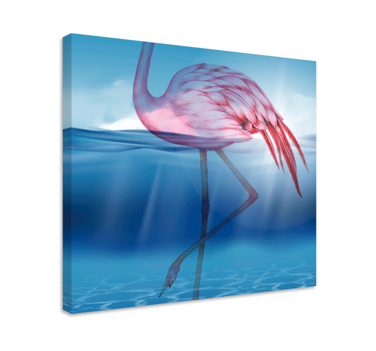 Bird canvas wall art elegant flamingo stance - TenStickers