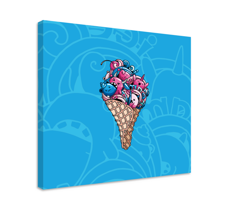 Nice Ice cream graffiti  modern canvas - TenStickers