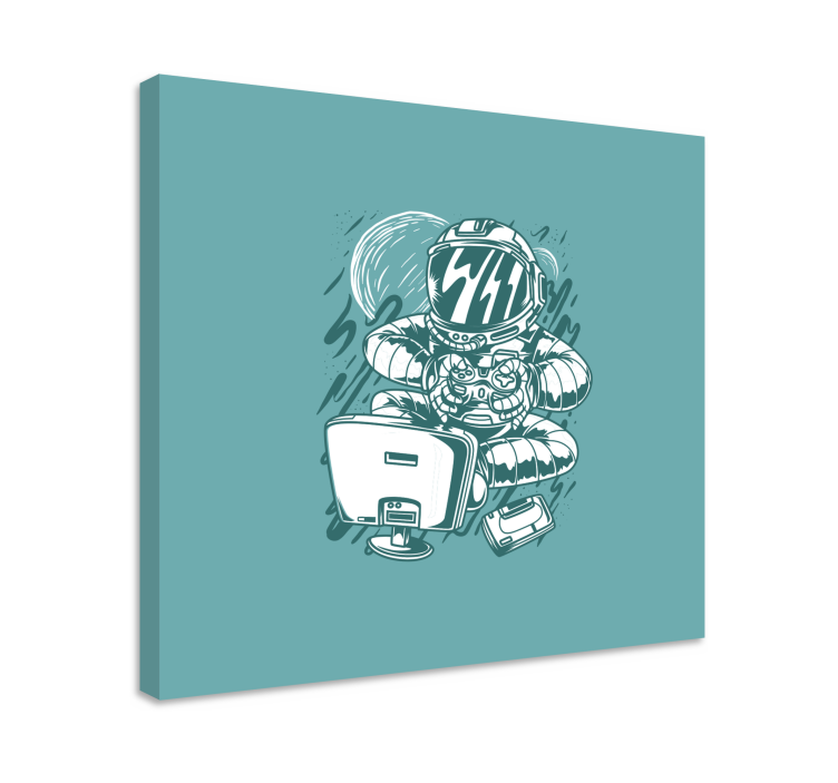 Video game canvas wall art astronaut gaming adventure - TenStickers