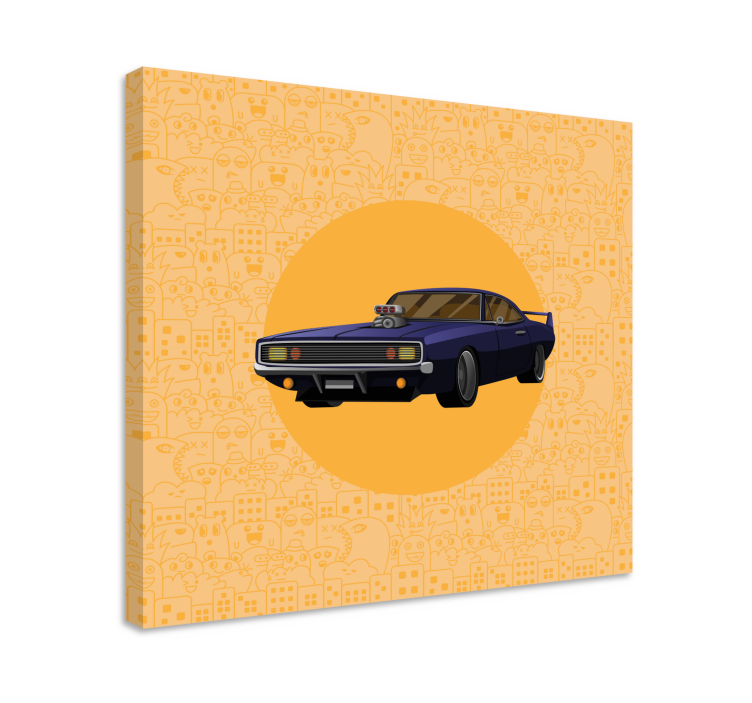Video game canvas wall art classic muscle car - TenStickers