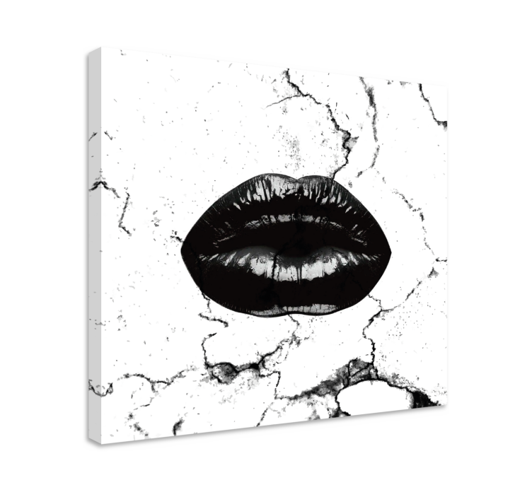 Landscape canvas with bold black lips - TenStickers