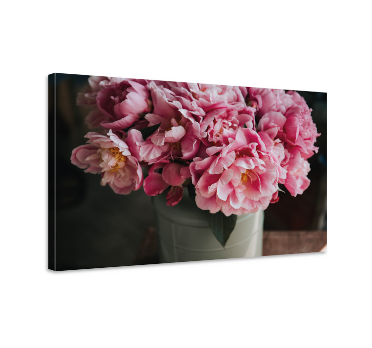 Flowers canvas pink peony arrangement - TenStickers