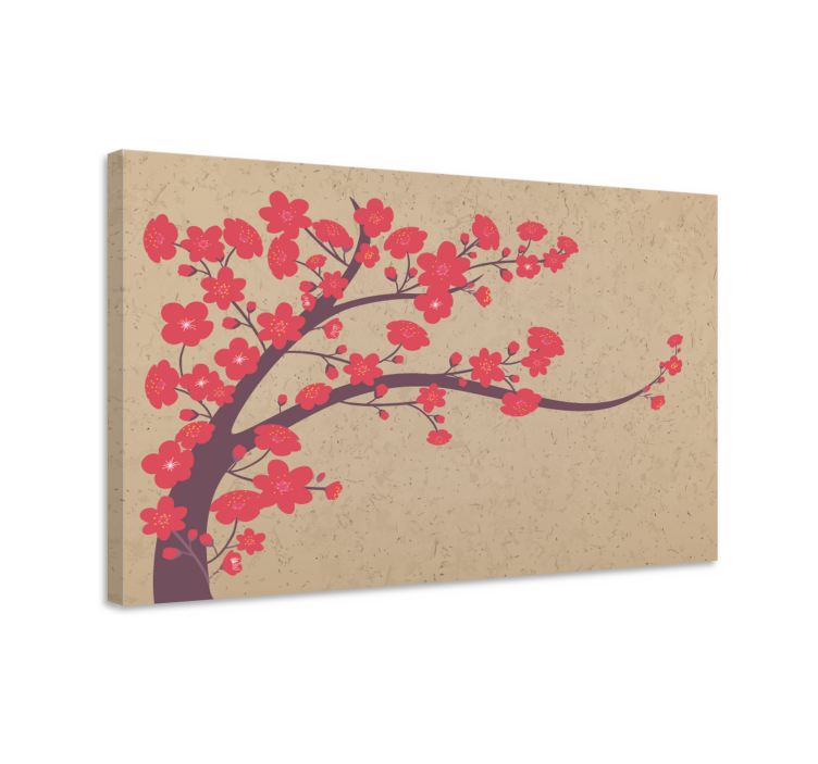 Flowers canvas sakura branch - TenStickers