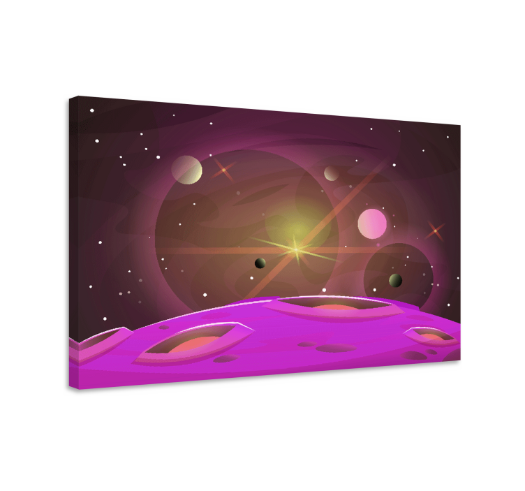 Video game canvas wall art galactic landscape - TenStickers
