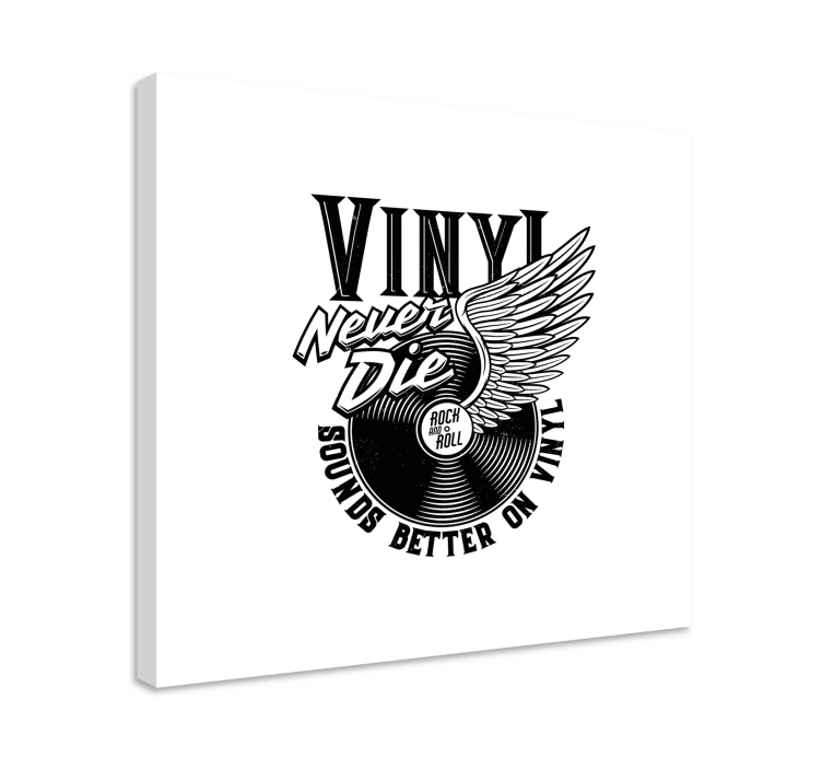 Winged vinyl disc with text Music canvas - TenStickers