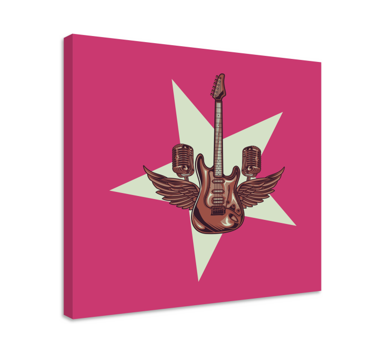 Music canvas art electric guitar wings - TenStickers