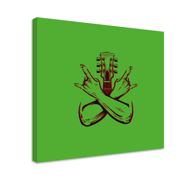 Music canvas art guitar hand symbol - TenStickers