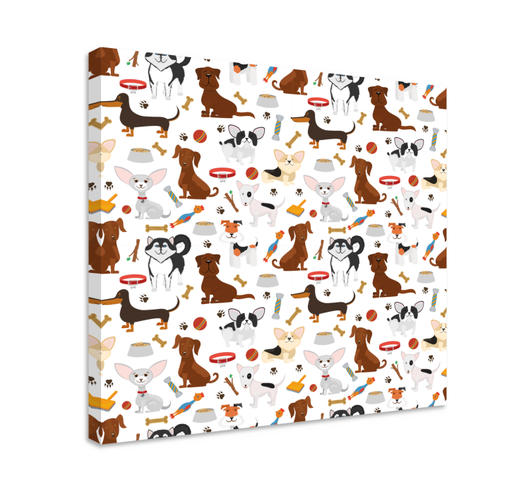 Dog wall art playful puppy duo - TenStickers