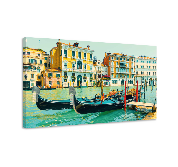 Cityscape wall art venetian gondolas print - TenStickers