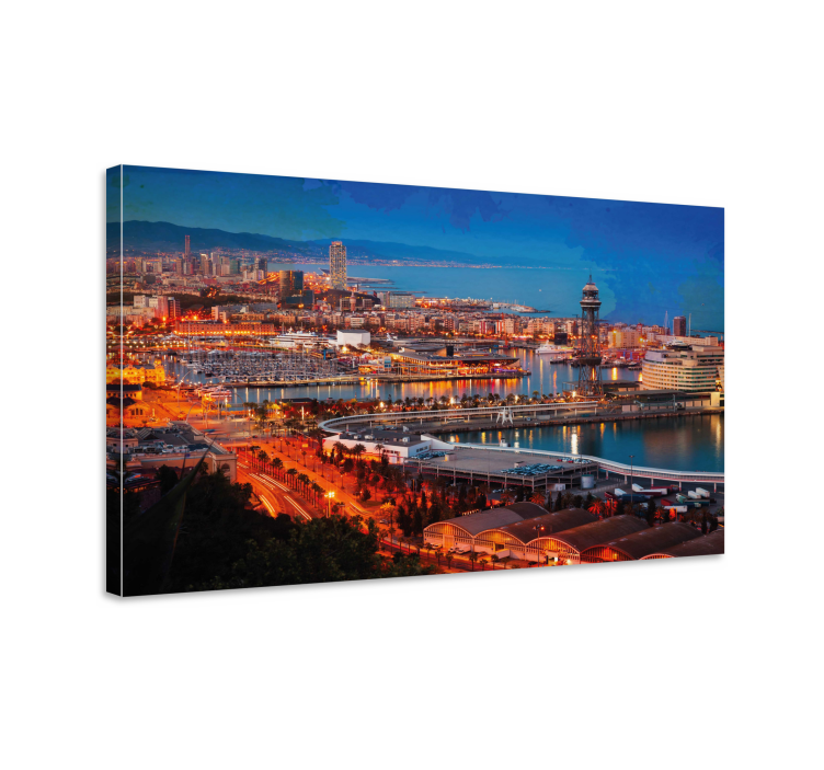 Cityscape wall art barcelona city view - TenStickers