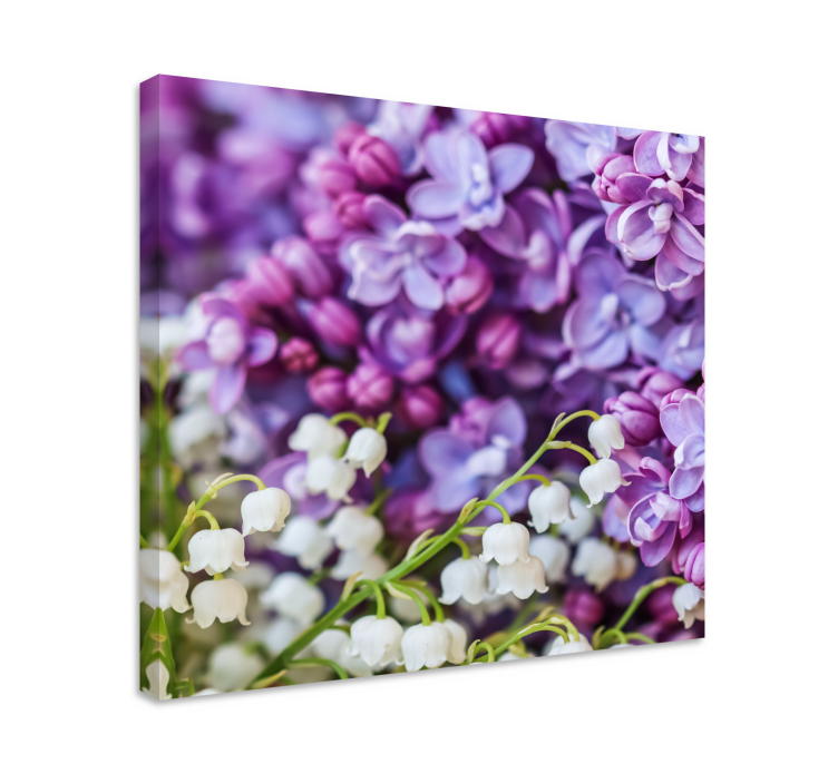 Flowers canvas lilies and lilacs artwork - TenStickers