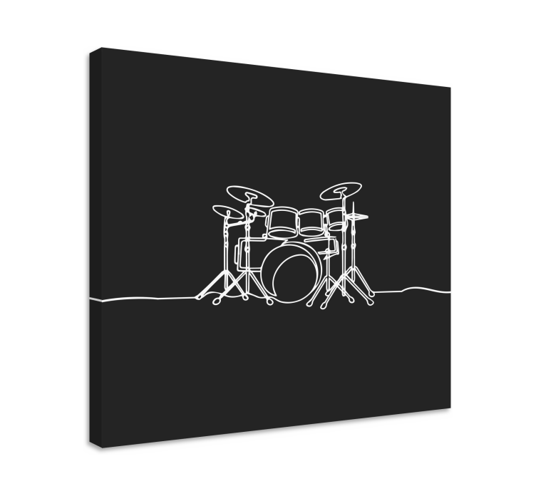 Music canvas art drum set outline - TenStickers